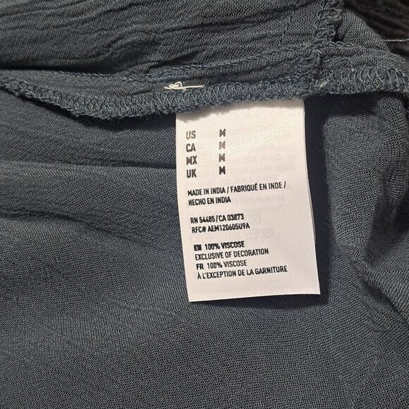 American Eagle Outfitters Women Rusty Teal Boho Romper Pockets Travel Vacation M - Picture 8 of 8